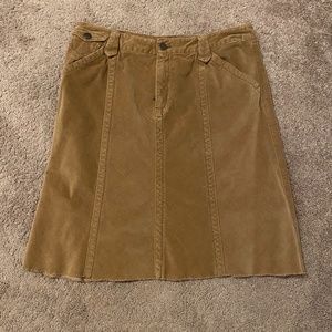 Eddie Bauer Brown Corduroy Raw Edge Hem Skirt 4